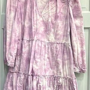 Generation Love Lavender Tie-Dye Tiered Long-Sleeve Dress